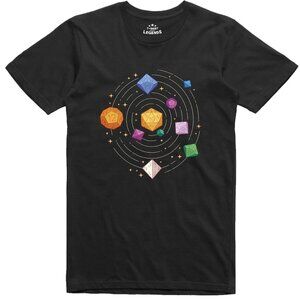 D&D Dice Orbit T-Shirt | Tabletop RPG Dice Shirt | D20 Galaxy Graphic Tee | Game